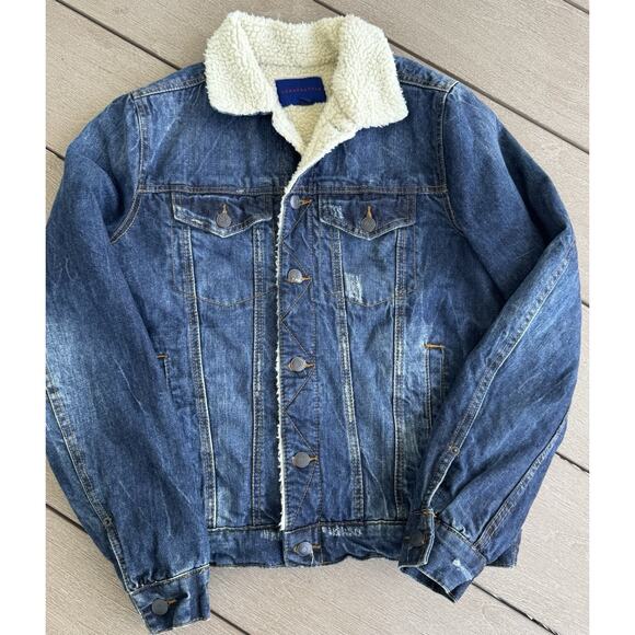 Aéropostale Jackets & Blazers - Aeropostale Denim Jean Jacket Sherpa Fur Lined XS 90s Y2k Western Trucker